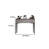 Vanité en bois grise, 31,5 "/39.4" largeur de vanité de maquillage avec tabouret