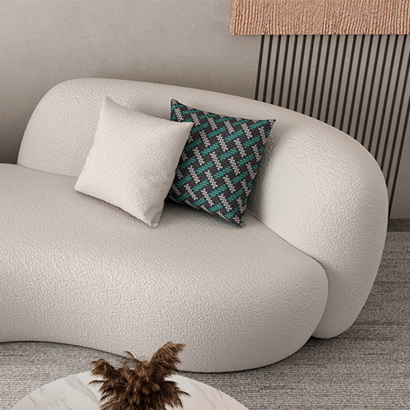 Sofá de sofá curvado con brazo de esmoquin apretado contemporáneo en gris/blanco