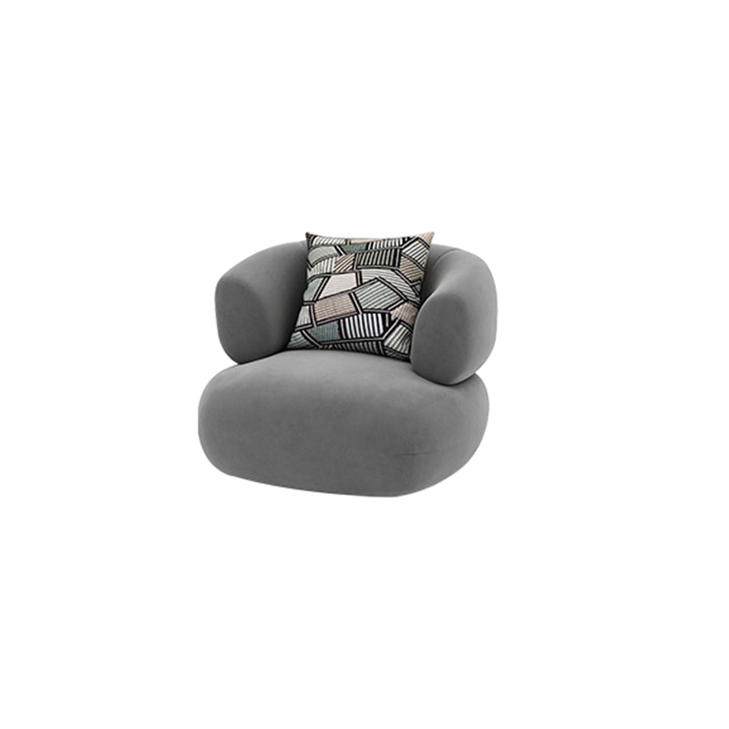 Sofá de sofá curvado con brazo de esmoquin apretado contemporáneo en gris/blanco