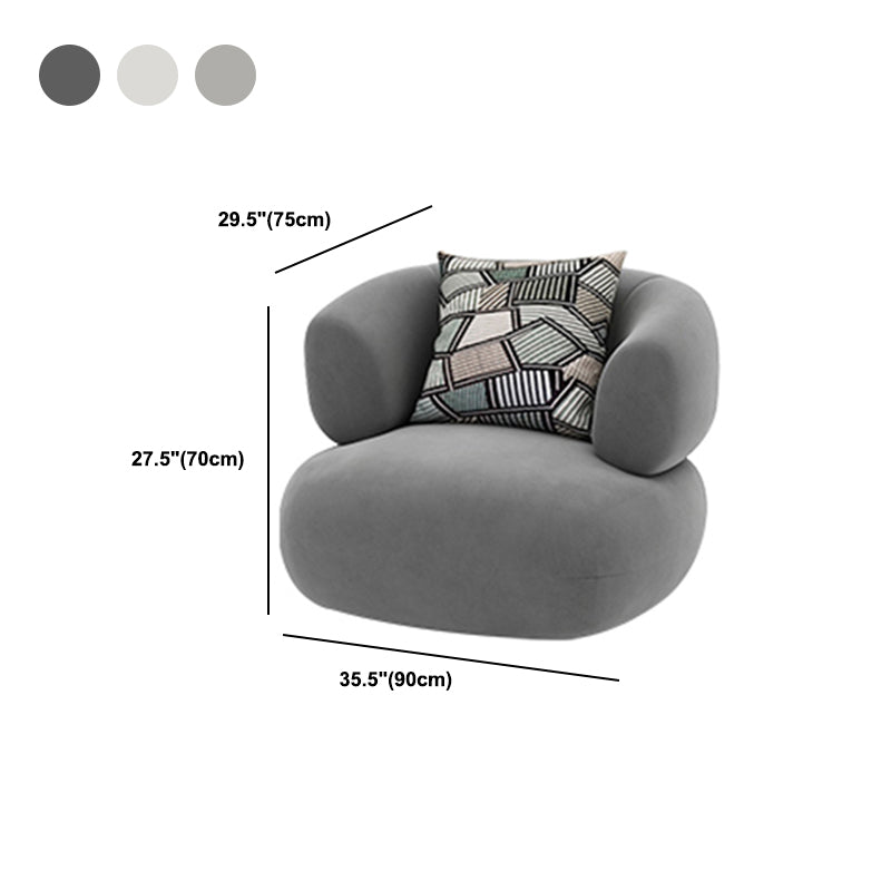 Sofá de sofá curvado con brazo de esmoquin apretado contemporáneo en gris/blanco