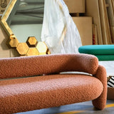 Contemporary Tight Back Curved Tuxedo Arm Stationary Settee Couch