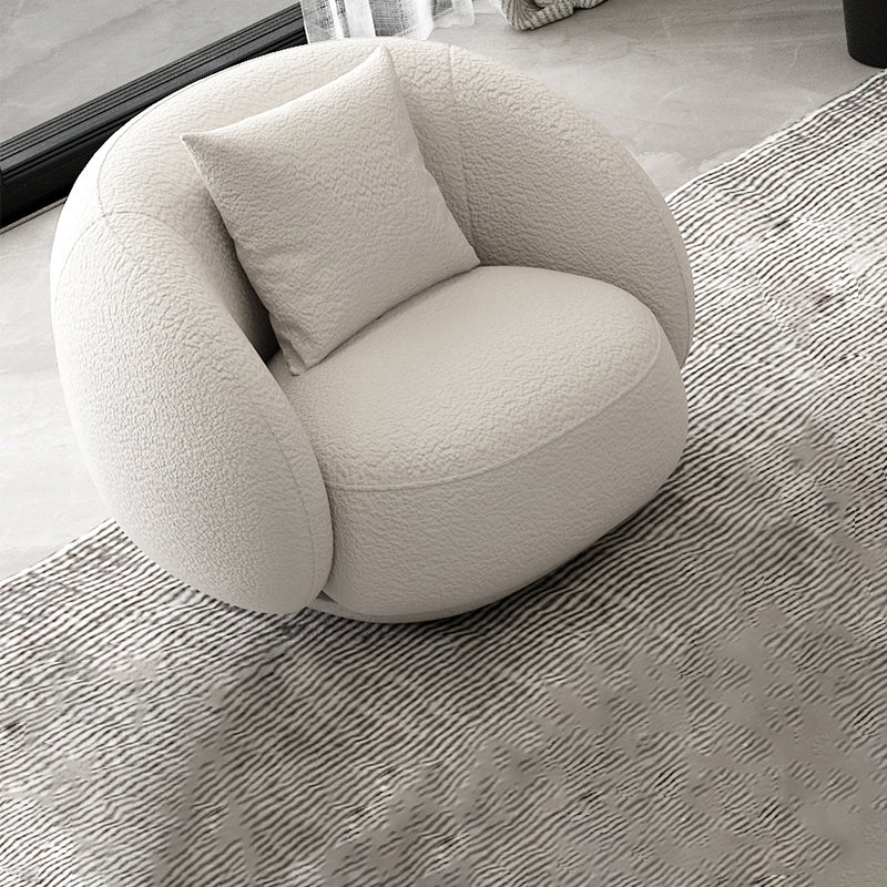 Moderne witte/grijze wol gebogen bank strakke achterkant -stationaire sectionele sectionele