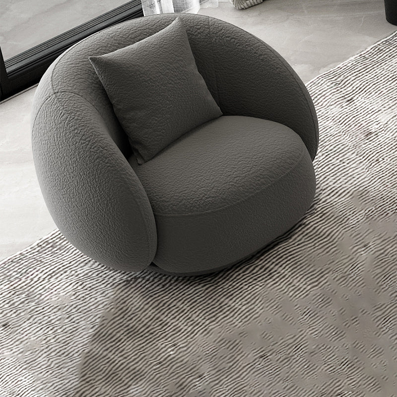 Moderne witte/grijze wol gebogen bank strakke achterkant -stationaire sectionele sectionele