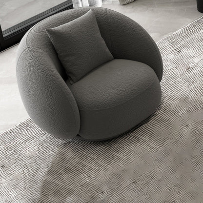 Moderne witte/grijze wol gebogen bank strakke achterkant -stationaire sectionele sectionele