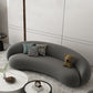 Moderne witte/grijze wol gebogen bank strakke achterkant -stationaire sectionele sectionele