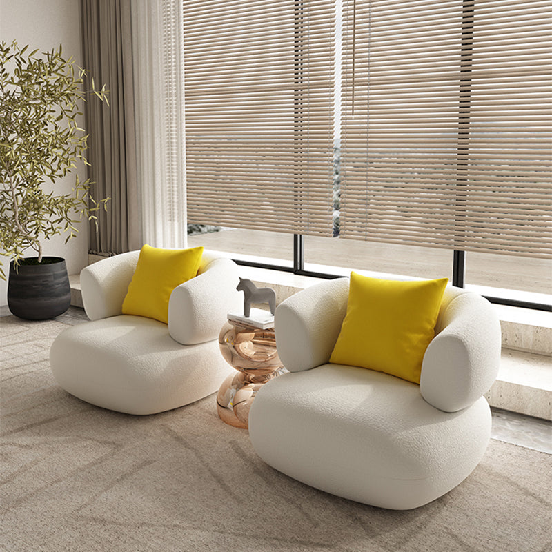 Contemporary Tight Back Sofa Tuxedo Arm Settee Couch in White Clearhalo 'furn' 'furn_sofas' 'Furniture' 'Living Room Furniture' 'Sofa' 'sofas' 5399847