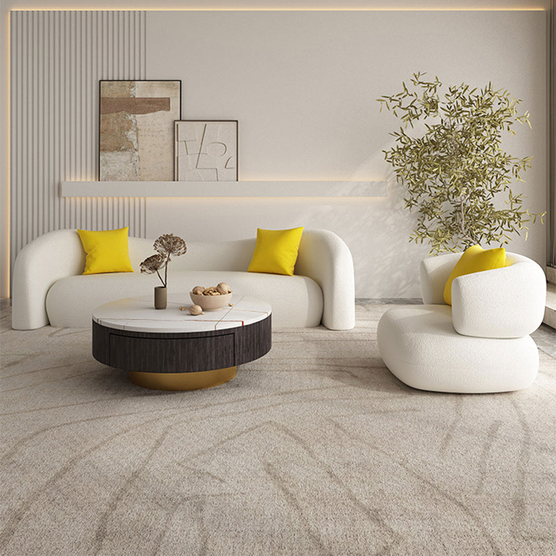 Contemporary Tight Back Sofa Tuxedo Arm Settee Couch in White Clearhalo 'furn' 'furn_sofas' 'Furniture' 'Living Room Furniture' 'Sofa' 'sofas' 5399856