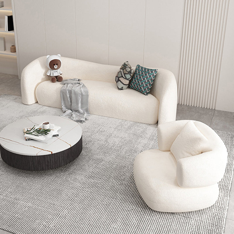 Wool Contemporary Sloped Arm Sofa Curved Sofa for Living Room, Apartment Clearhalo 'furn' 'furn_sofas' 'Furniture' 'Living Room Furniture' 'Sofa' 'sofas' 5399900
