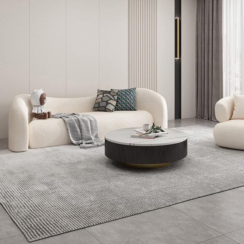 Wool Contemporary Sloped Arm Sofa Curved Sofa for Living Room, Apartment Clearhalo 'furn' 'furn_sofas' 'Furniture' 'Living Room Furniture' 'Sofa' 'sofas' 5399901