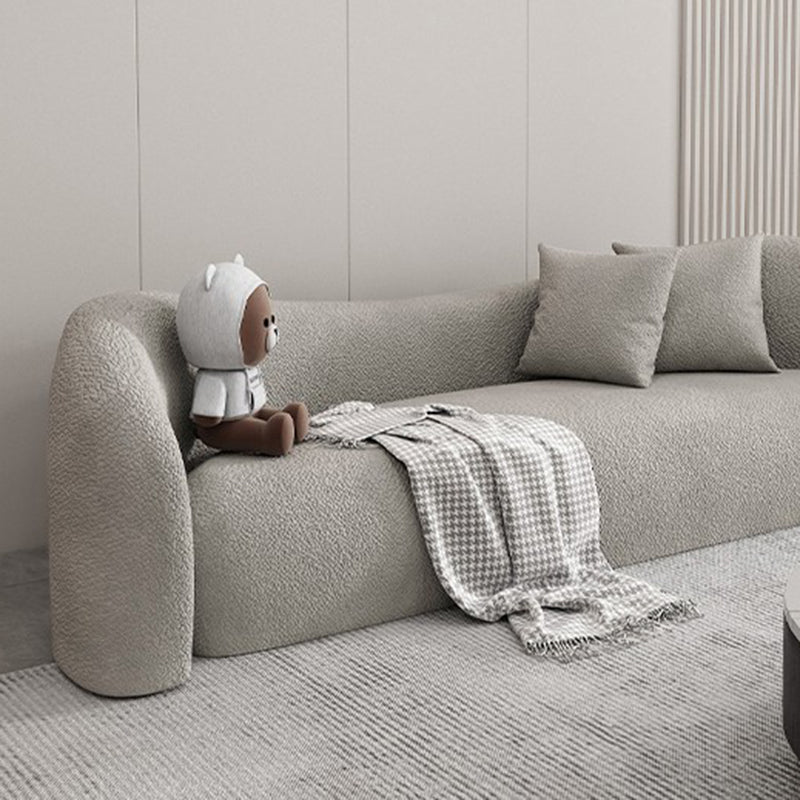 Wool Contemporary Sloped Arm Sofa Curved Sofa for Living Room, Apartment Clearhalo 'furn' 'furn_sofas' 'Furniture' 'Living Room Furniture' 'Sofa' 'sofas' 5399904