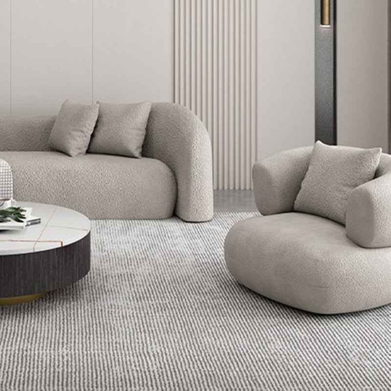 Wool Contemporary Sloped Arm Sofa Curved Sofa for Living Room, Apartment Clearhalo 'furn' 'furn_sofas' 'Furniture' 'Living Room Furniture' 'Sofa' 'sofas' 5399905