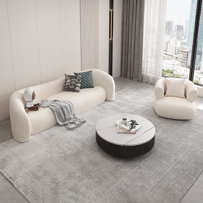 Wool Contemporary Sloped Arm Sofa Curved Sofa for Living Room, Apartment Clearhalo 'furn' 'furn_sofas' 'Furniture' 'Living Room Furniture' 'Sofa' 'sofas' 5399909