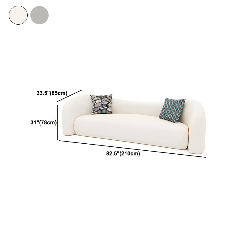 Wool Contemporary Sloped Arm Sofa Curved Sofa for Living Room, Apartment Clearhalo 'furn' 'furn_sofas' 'Furniture' 'Living Room Furniture' 'Sofa' 'sofas' 5399913