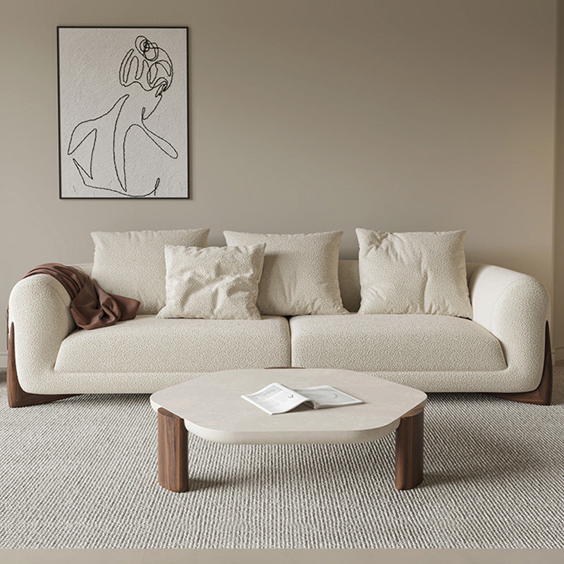 Sofá de estilo moderno hacia la espalda baja con colchoneta de esponja.