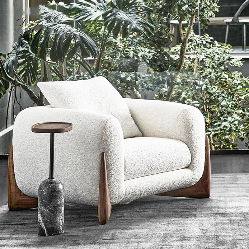 Sofá de estilo moderno hacia la espalda baja con colchoneta de esponja.