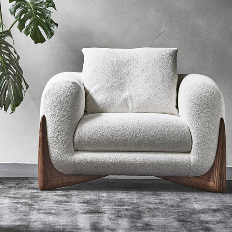 Sofá de estilo moderno hacia la espalda baja con colchoneta de esponja.