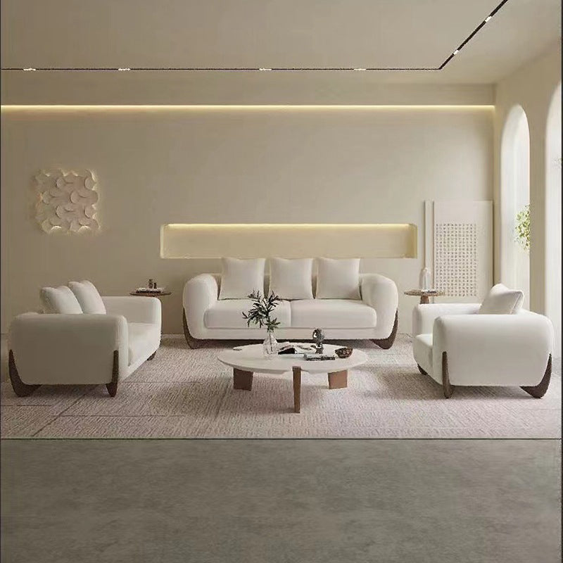 Sofá de estilo moderno hacia la espalda baja con colchoneta de esponja.