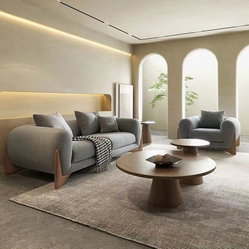 Sofá de estilo moderno hacia la espalda baja con colchoneta de esponja.