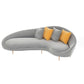 Velvet Sloped Arm Sofa Contemporary Curved Sofa for Living Room, Apartment