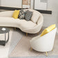 Velvet Sloped Arm Sofa Contemporary Curved Sofa for Living Room, Apartment