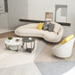 Velvet Sloped Arm Sofa Contemporary Curved Sofa for Living Room, Apartment