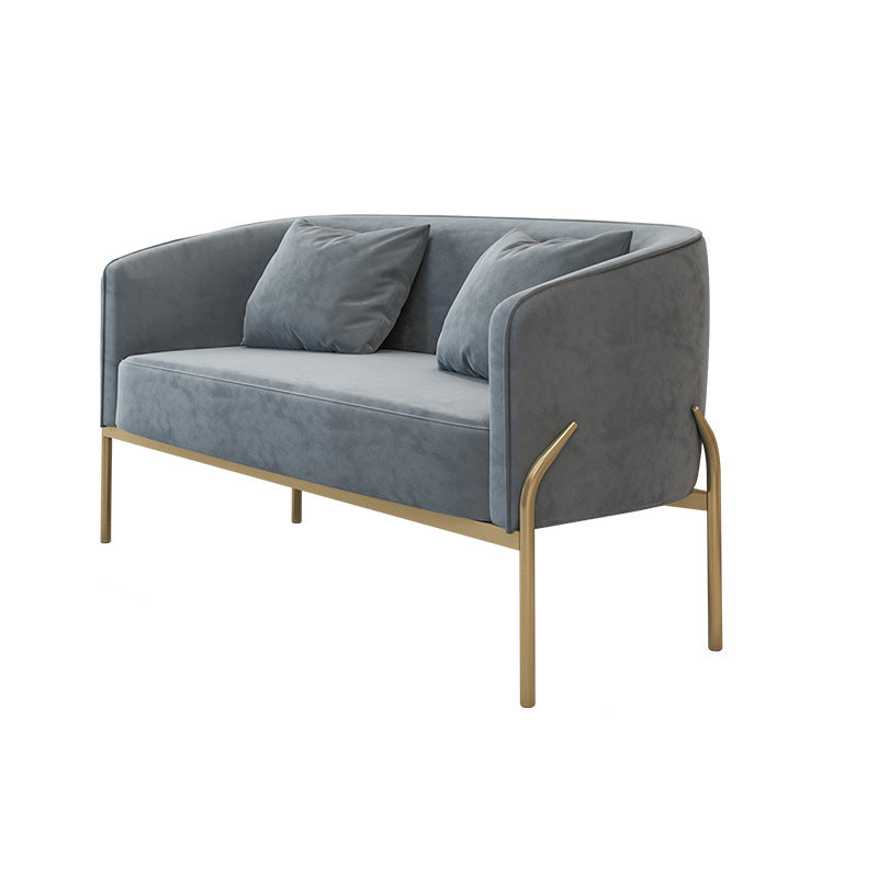 Standaard bank 22,83 "D x 27,55" H hellende armbank met gouden benen voor woonkamer