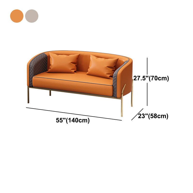 Standaard bank 22,83 "D x 27,55" H hellende armbank met gouden benen voor woonkamer