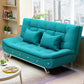 Cotton Blend Convertible Contemporary Biscuit Back Armless Sofa Bed Peacock Blue Clearhalo 'furn' 'furn_sofas' 'Furniture' 'Living Room Furniture' 'Sofa' 'sofas' 5400096