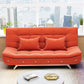 Cotton Blend Convertible Contemporary Biscuit Back Armless Sofa Bed Orange-Red Clearhalo 'furn' 'furn_sofas' 'Furniture' 'Living Room Furniture' 'Sofa' 'sofas' 5400097