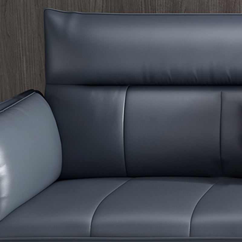 Divano blu glam di glam resistente alla macchia sedute al braccio cuscino posteriore