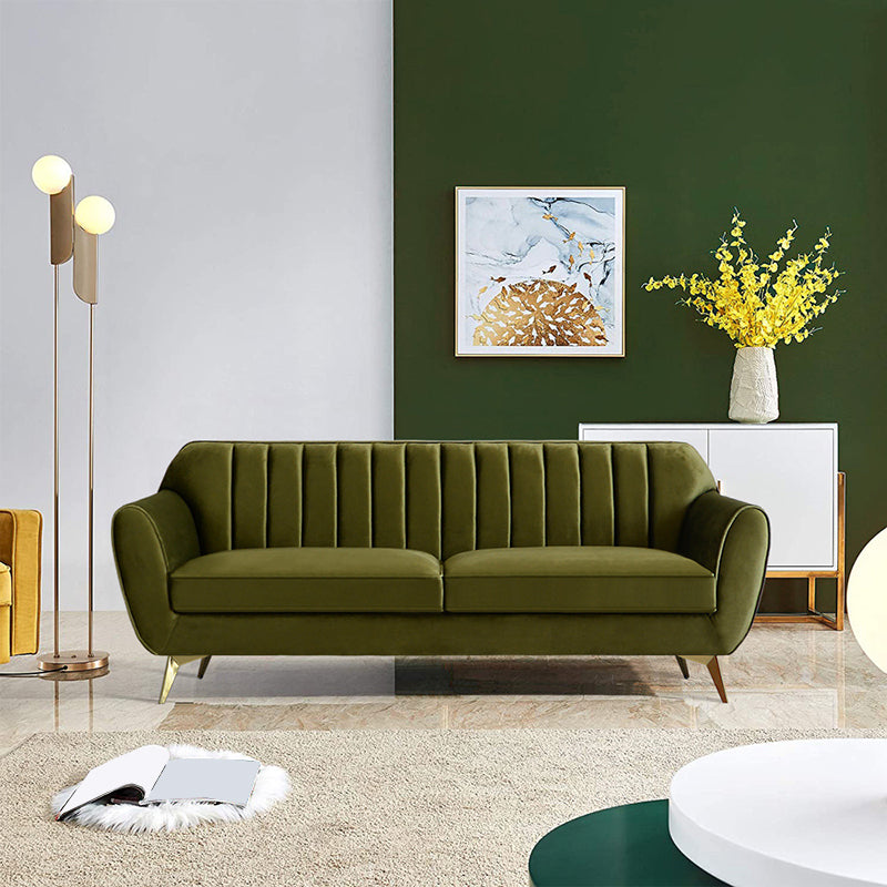 33.4 "Hフレアアームソリッドカラーリビングルーム用のベルベット標準ソファ