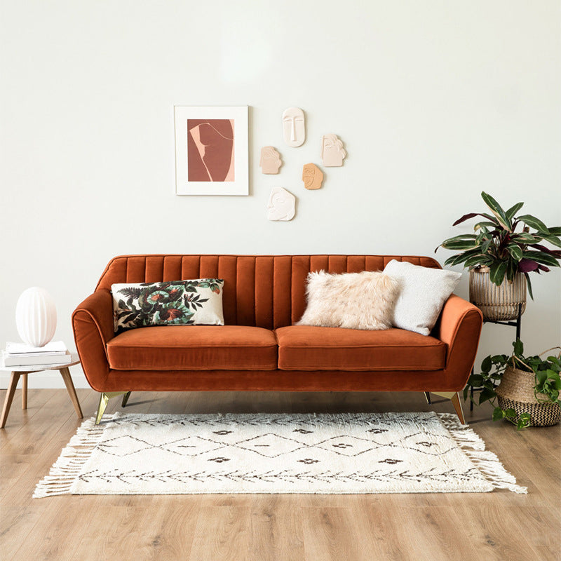 33.4 "Hフレアアームソリッドカラーリビングルーム用のベルベット標準ソファ