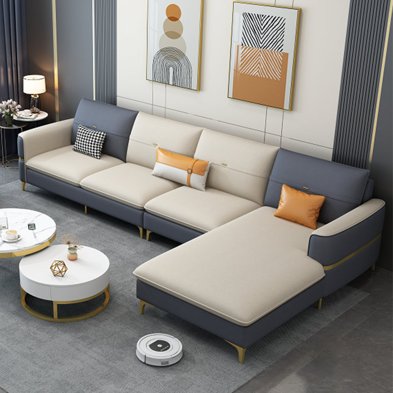 Sofá de brazo cuadrado de cuero de forma escandinava con 2 almohadas