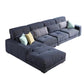 34.2"H Modern Cotton Blend Square Arm Sofa & Chaise for Living Room