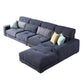 34.2"H Modern Cotton Blend Square Arm Sofa & Chaise for Living Room