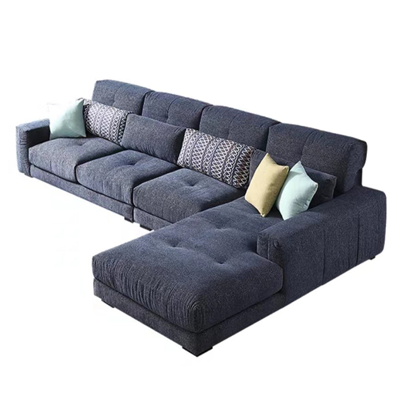 34.2"H Modern Cotton Blend Square Arm Sofa & Chaise for Living Room
