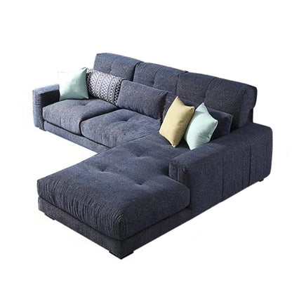 34.2"H Modern Cotton Blend Square Arm Sofa & Chaise for Living Room