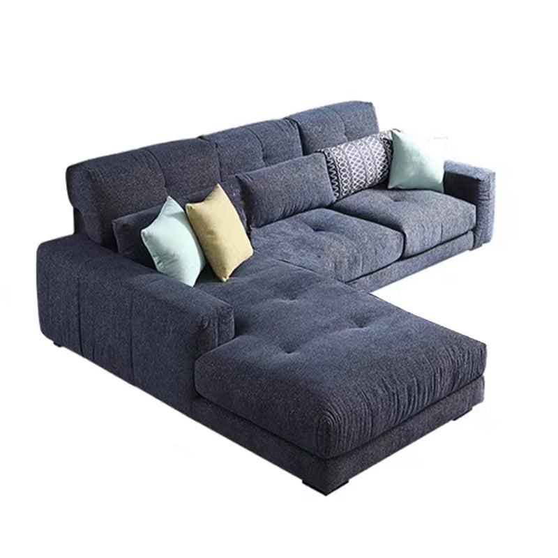 34.2"H Modern Cotton Blend Square Arm Sofa & Chaise for Living Room