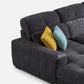34.2"H Modern Cotton Blend Square Arm Sofa & Chaise for Living Room