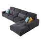 34.2"H Modern Cotton Blend Square Arm Sofa & Chaise for Living Room