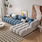 Divano scandinavo e chaise in blu e bianco di divano del braccio ad incasso