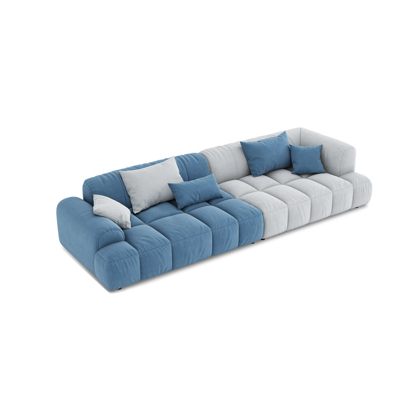Divano scandinavo e chaise in blu e bianco di divano del braccio ad incasso