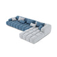 Divano scandinavo e chaise in blu e bianco di divano del braccio ad incasso