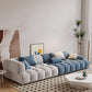 Divano scandinavo e chaise in blu e bianco di divano del braccio ad incasso