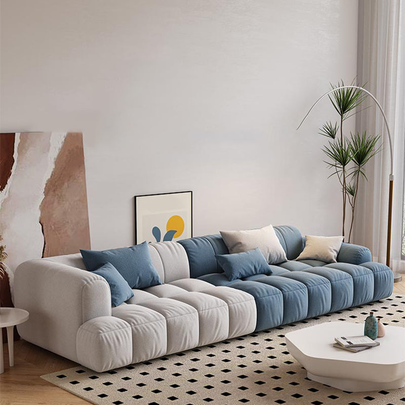 Divano scandinavo e chaise in blu e bianco di divano del braccio ad incasso