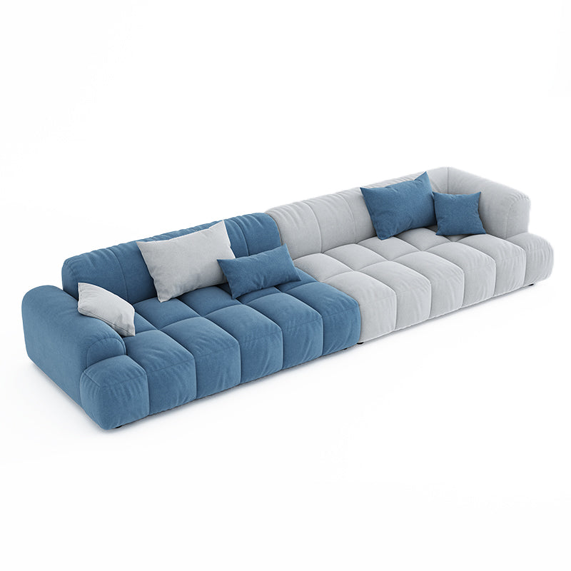 Divano scandinavo e chaise in blu e bianco di divano del braccio ad incasso