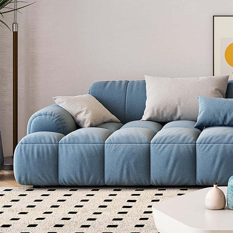 Divano scandinavo e chaise in blu e bianco di divano del braccio ad incasso