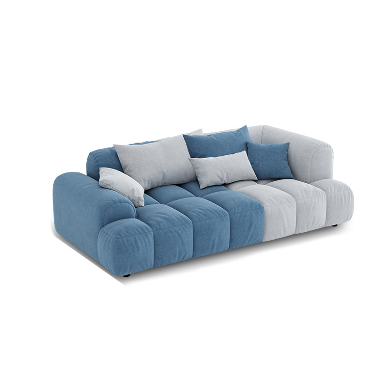 Divano scandinavo e chaise in blu e bianco di divano del braccio ad incasso