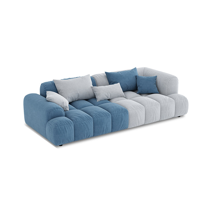 Divano scandinavo e chaise in blu e bianco di divano del braccio ad incasso