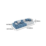 Scandinavian Sofa & Chaise in Blue and White Recessed Arm Sofa
